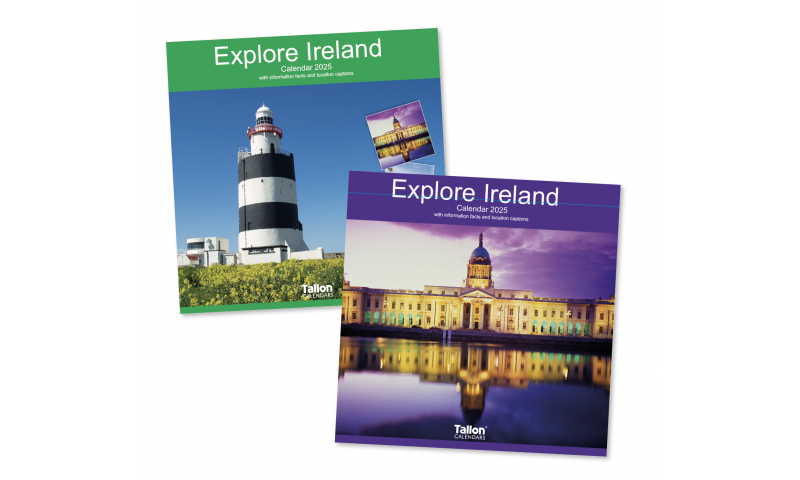Explore Ireland Large Monthly Wall Calendar 2025, 12 Quality Scenes of Ireland, 2 Styles Asstd. DELIVERY AUGUST