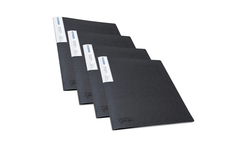 Rapesco A4 10 Pocket Display Books, Black, with Germ-Savvy antibacterial protection