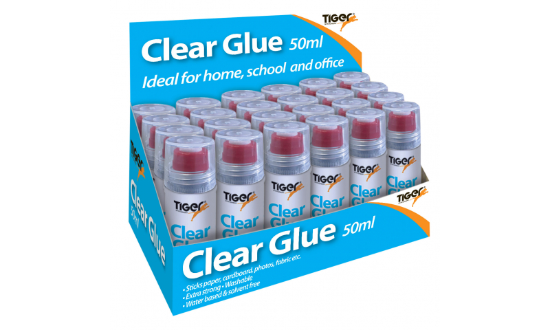 Tiger Clear Glue, 50ml dispenser in CDU.