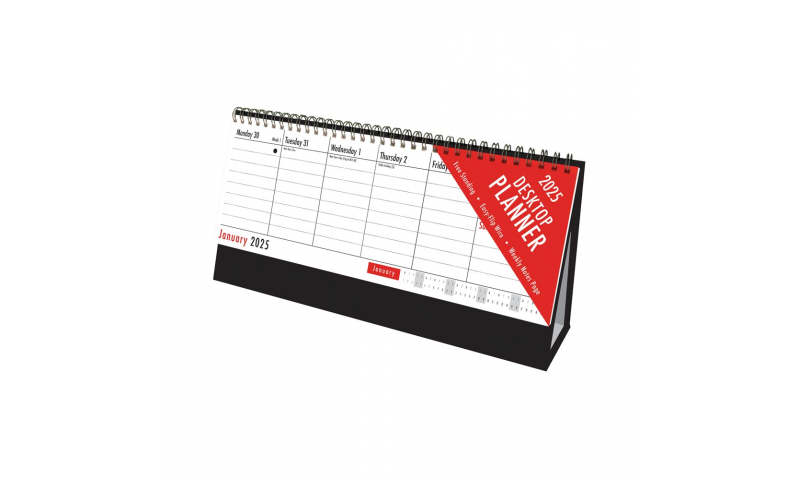 Wirobound 2025 Weekly Desktop Tent Calendar with Notes. DELIVERY AUGUST.