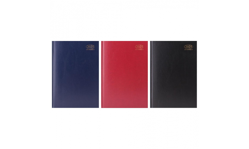 A4 Hard Cover, 2024 Appointments Diary, Daily with Full Day Saturday & Sunday, 3 Asstd Cols. DELIVERY AUGUST