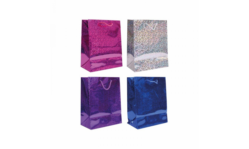 Just to Say Holographic Gift bag, Rope Handles & Tag Small H 140 x W 110 x D 60mm