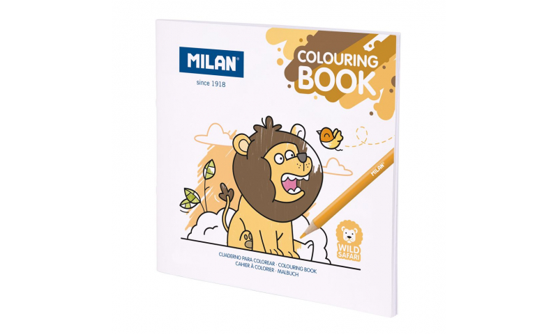 Milan Colouring Book, 21 x 21, Wild Safari.