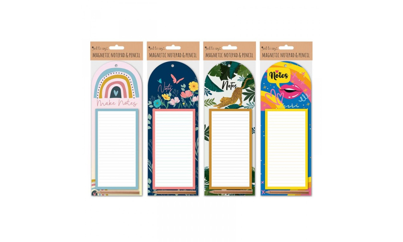Just to Say Magnetic Notepad with Pencil, 4 Asstd