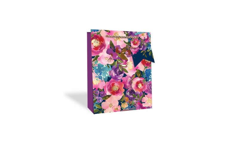 Just to Say Floral Gift Bag, FSC with foil tag, Medium.