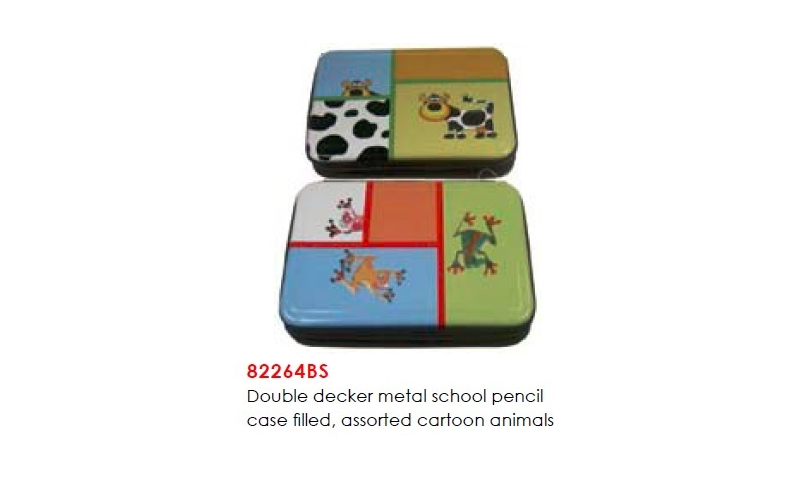 MILAN Filled Double Decker Pencil Case Fun Animals Special Series