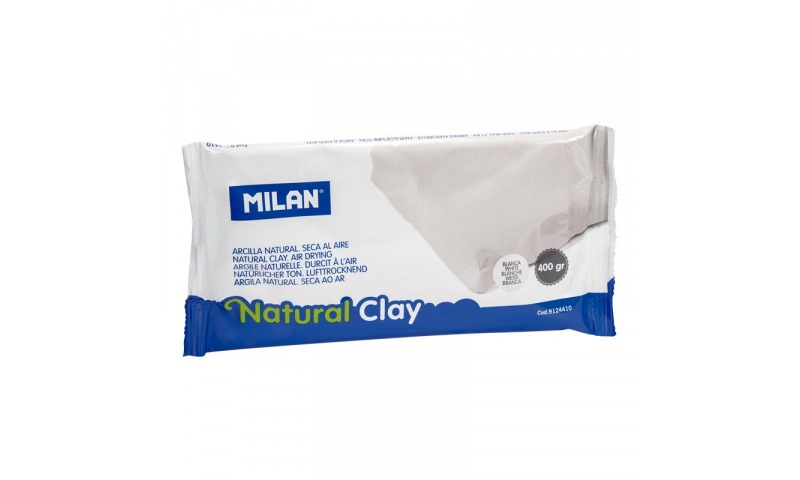 Milan Air Dry Natural Clay, White, 400g