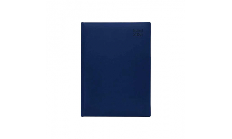 Tara A5 Irish Deluxe Daily Desk Diary 2025, Soft Velvet Cover, Cream Paper, 4 colours assorted.