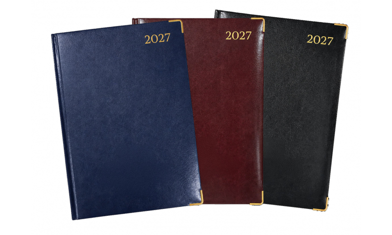 Acorn A4 Classic Padded DAP Desk Diary, 3 colours to select, or assorted.