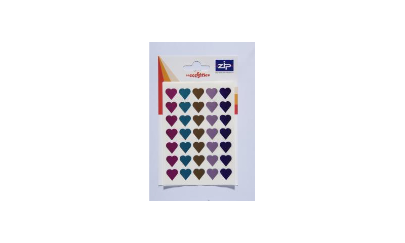 Necessities Metalic Hearts Labels 70 per Pack 15mm - Asstd Colours