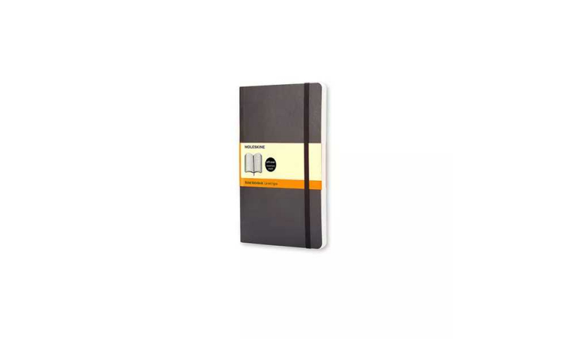 Moleskine Soft Cover Notebook, Pocket 14 x 9cm, Black, Feint ruled.