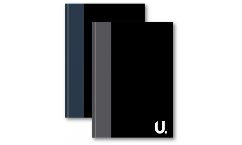 U. A4 Hardback Notebook, ruled, 96pp, 2 assorted.