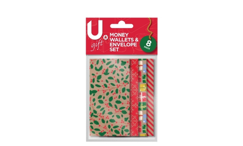 U. Festive XMAS Money Wallets & Envelopes, 8 pack.