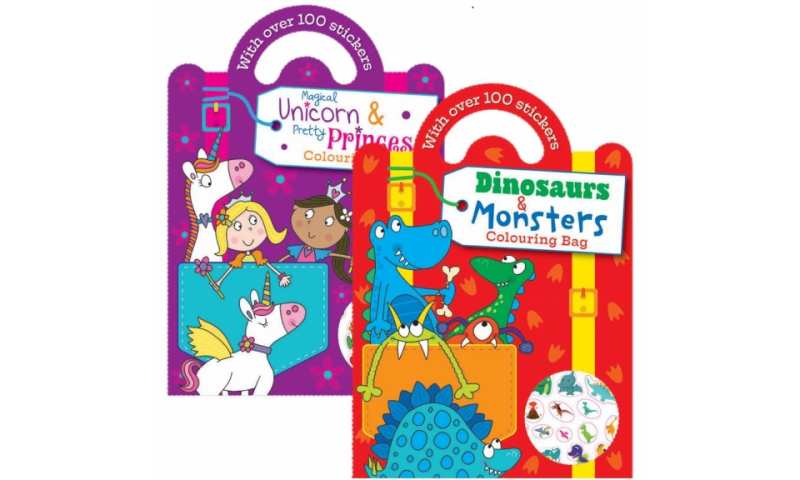 Squiggle Colouring & Sticker Bag Books, 2 assorted.