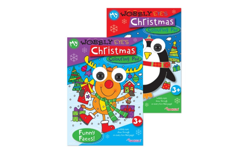 Squiggle Christmas XMAS Wobbly Eyes Colouring Pad