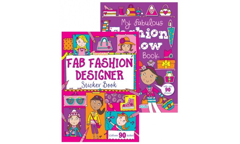 Squiggle Fashion Sticker Books, 2 assorted.