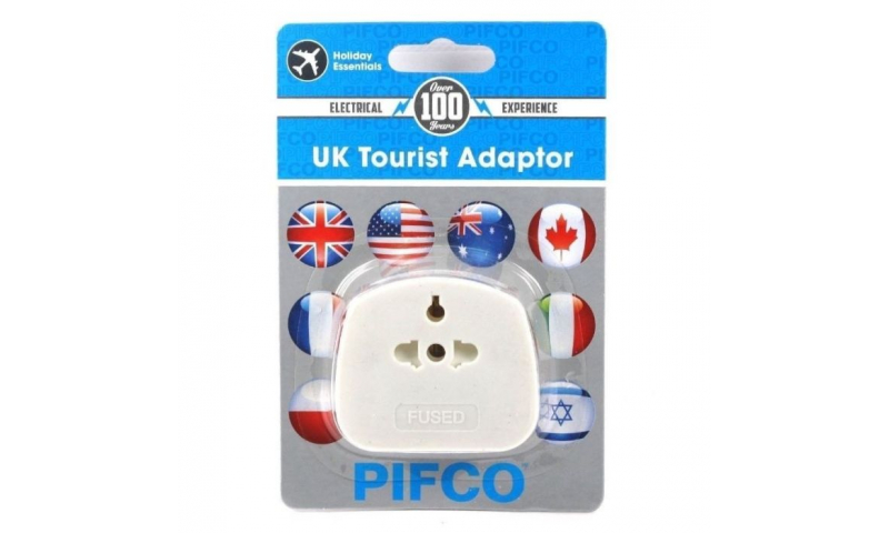 Pifco Travel Adaptor for Visitors to Ire/UK Carded